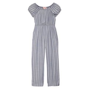 New Mia Chica Stripe Off-the- Shoulder Jumpsuit